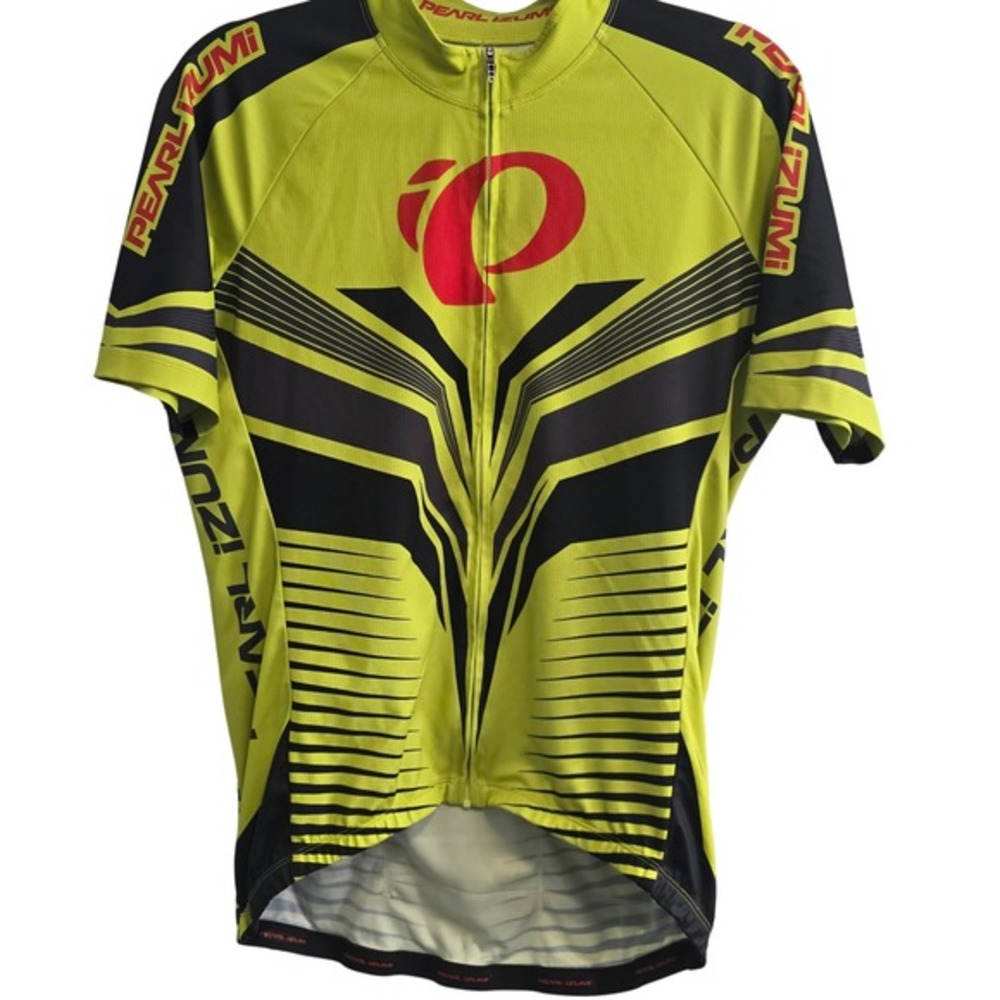 Pearl‎ Izumi ELITE Mens Cycling Jersey Neon Yellow Black Full Zip 11121604 L